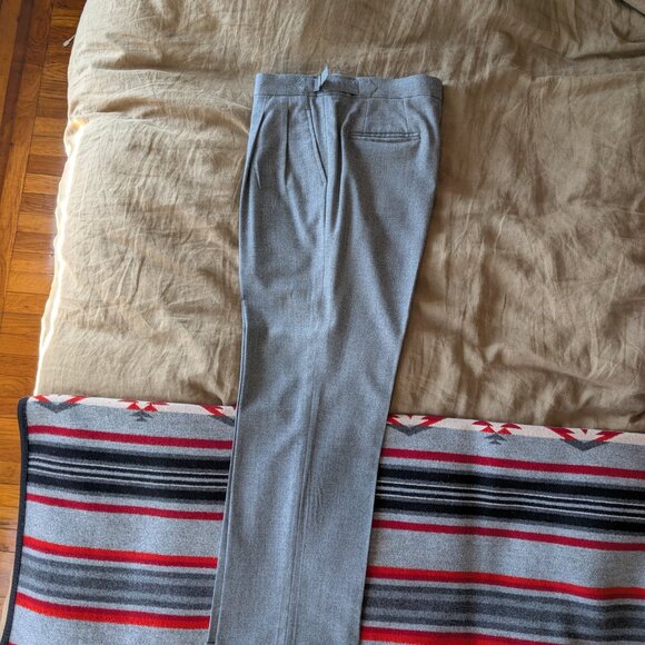 Light Gray Flannel Pleated Trousers - Picture 6 of 6